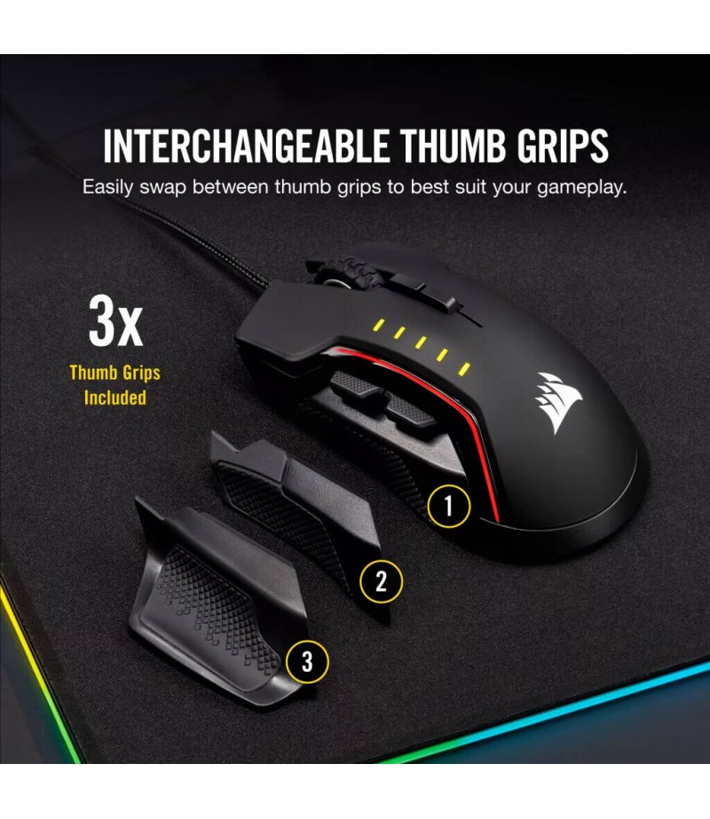 Corsair GLAIVE RGB PRO Wired Gaming Mouse, Black | CH-9302211-NA