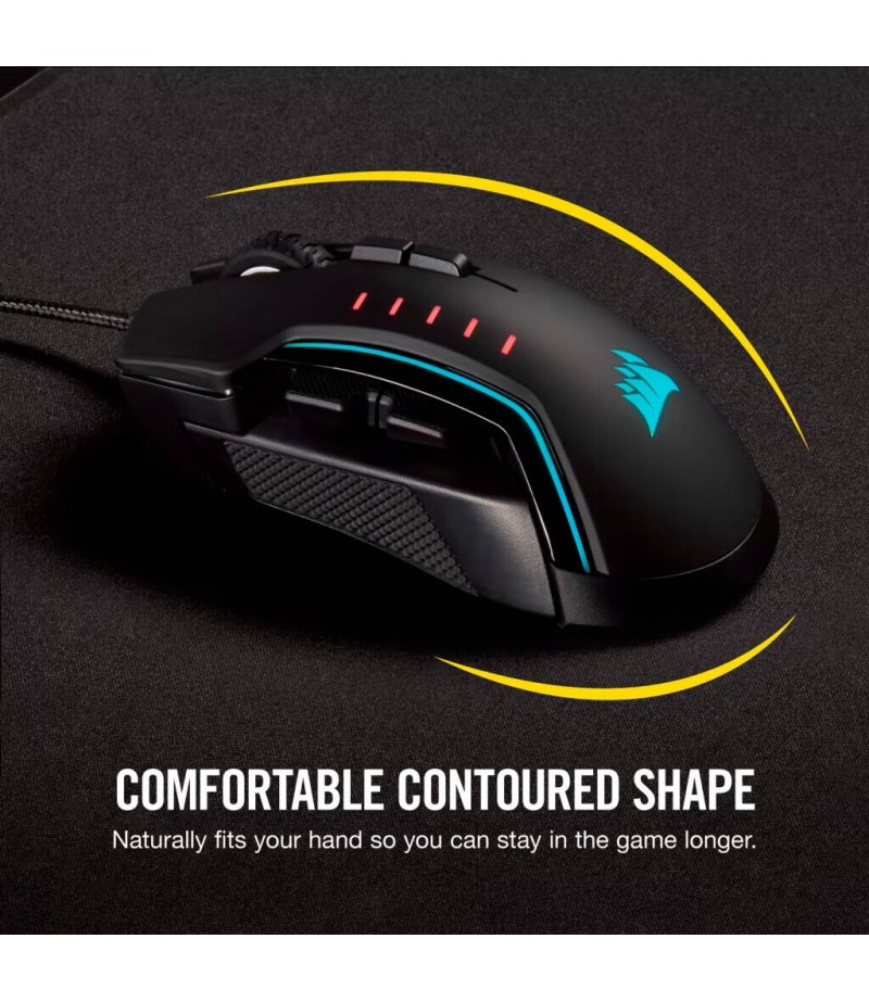 Corsair GLAIVE RGB PRO Wired Gaming Mouse, Black | CH-9302211-NA