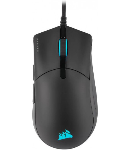 Corsair SABRE RGB PRO CHAMPION SERIES Ultra-Light Wired Gaming Mouse, 6 Programmable Buttons, PMW3392 Sensor, 18000 DPI, 2.1m Drag-Reducing Paracord Cable, Black | CH-9303111-EU