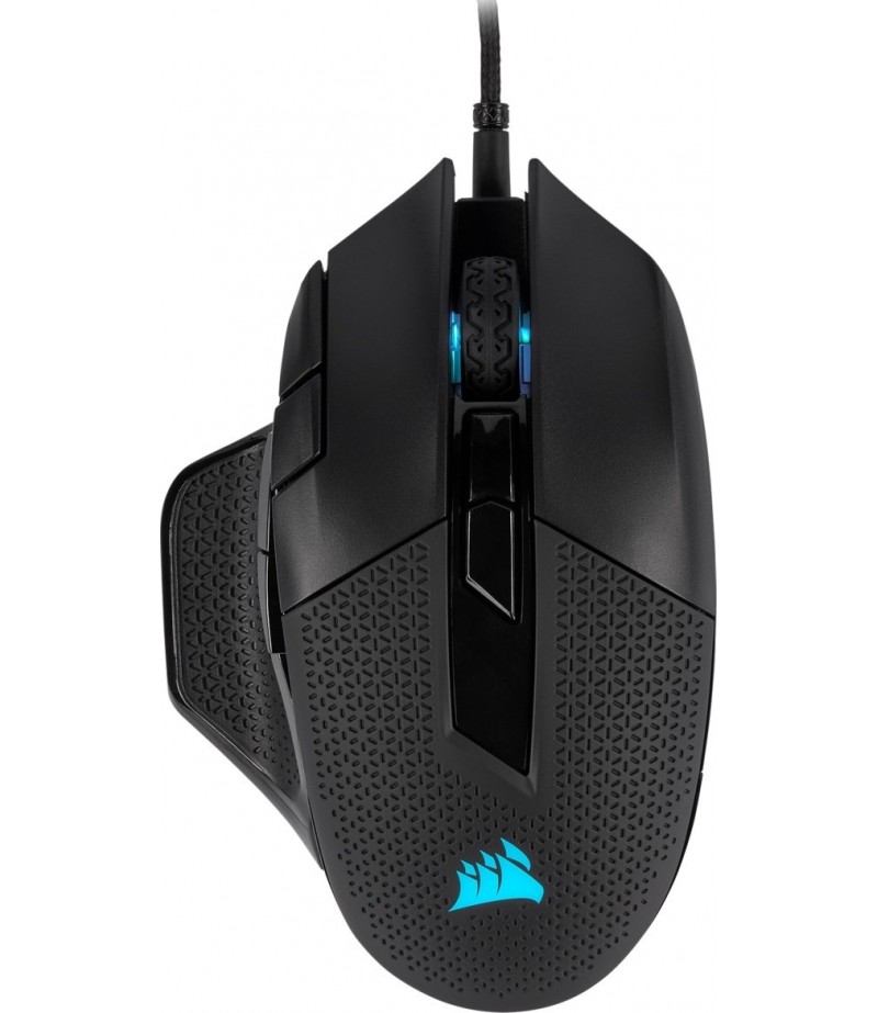 Corsair NightSword RGB Gaming Mouse, PMW3391 Sensor, 18,000 DPI Sensor, Dynamic RGB Lighting, Adjustable Weight System, Ergonomic Design, 8 Programmable Buttons, Black | CH-9306011-NA