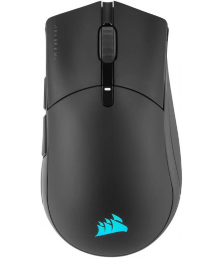 Corsair SABRE RGB PRO CHAMPION SERIES Wireless Gaming Mouse, 7 Programmable Buttons, MARKSMAN 26K Sensor, 26,000 DPI, SLIPSTREAM Technology, 1.8m Drag-Reducing Paracord Cable, Black | CH-9313211-EU