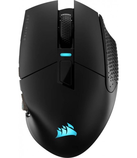 Corsair SCIMITAR ELITE MMO Wireless Gaming Mouse, MARKSMAN 26K Sensor, 26,000 DPI, 16 Fully Programmable Buttons, SLIPSTREAM Technology, 1.8m Braided Fiber Cable, Black | CH-9314311-EU