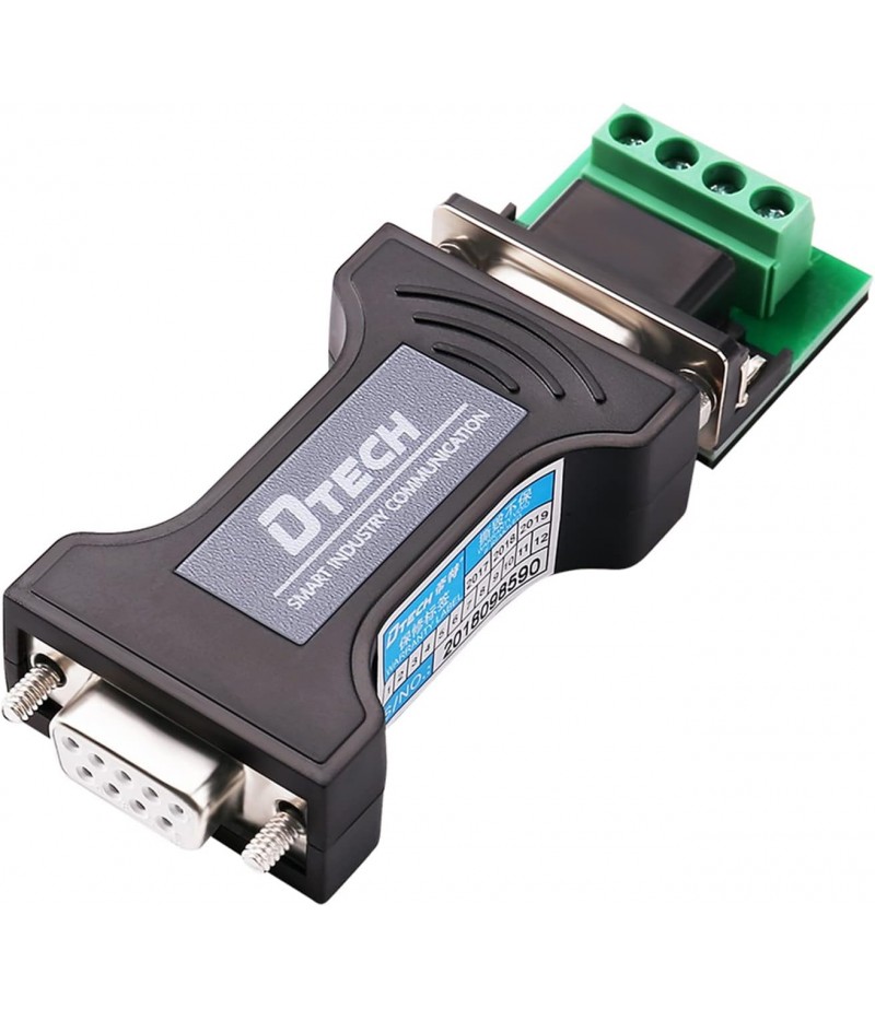 DTECH Port-Powered RS232 to RS485 Converter Adapter for Industrial Long Haul Serial Communication Supports 600W Anti-surge and 15KV Static Protection