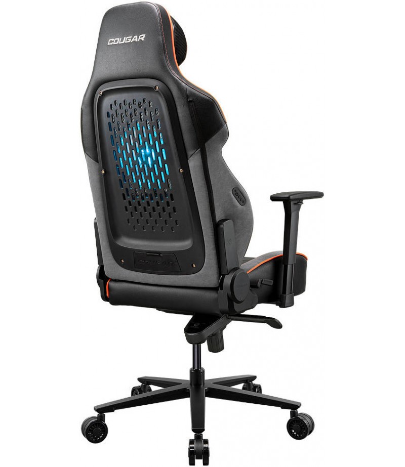 COUGAR NxSys Aero Gaming Chair with Integrated RGB Fan & Premium PVC Leather, Adjustable 3D Armrests, Elastomeric Mesh, Durable Steel Frame, 3