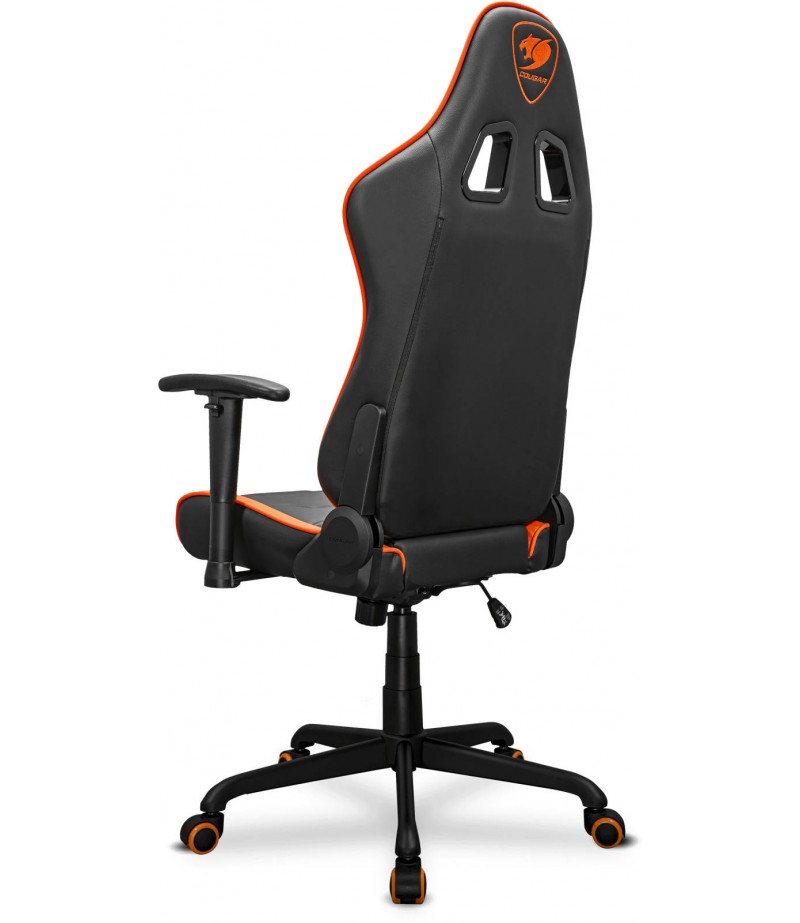 COUGAR Armor Elite Gaming Chair, Premium PVC Leather, 2D Armrest, Piston Height Adjustment, Class 4 Gas Lift Cylinder, 160° Reclining, Up to 120 Kg Max Load, Black-Orange | 3MELIORB.0001