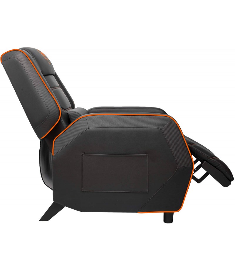 Cougar Ranger S Gaming Sofa, Side Storage Pocket, Breathable PVC Leather, Headrest Lumbar Pillow, Adjustable Design, Up to 160Kg Weight Capcity, Black/Orange | 3MRGSORB.0001