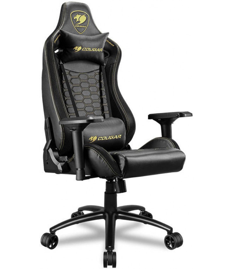 Cougar Outrider S Royal Gaming Chair, Adjustable Design, Piston Height Adjustment, 180° Reclining, 4D Armrest, Full Steel Frame, Class 4 Gas Lift Cylinder, Royal Black | CG-CHAIR-OUTRIDER-S-ROYAL