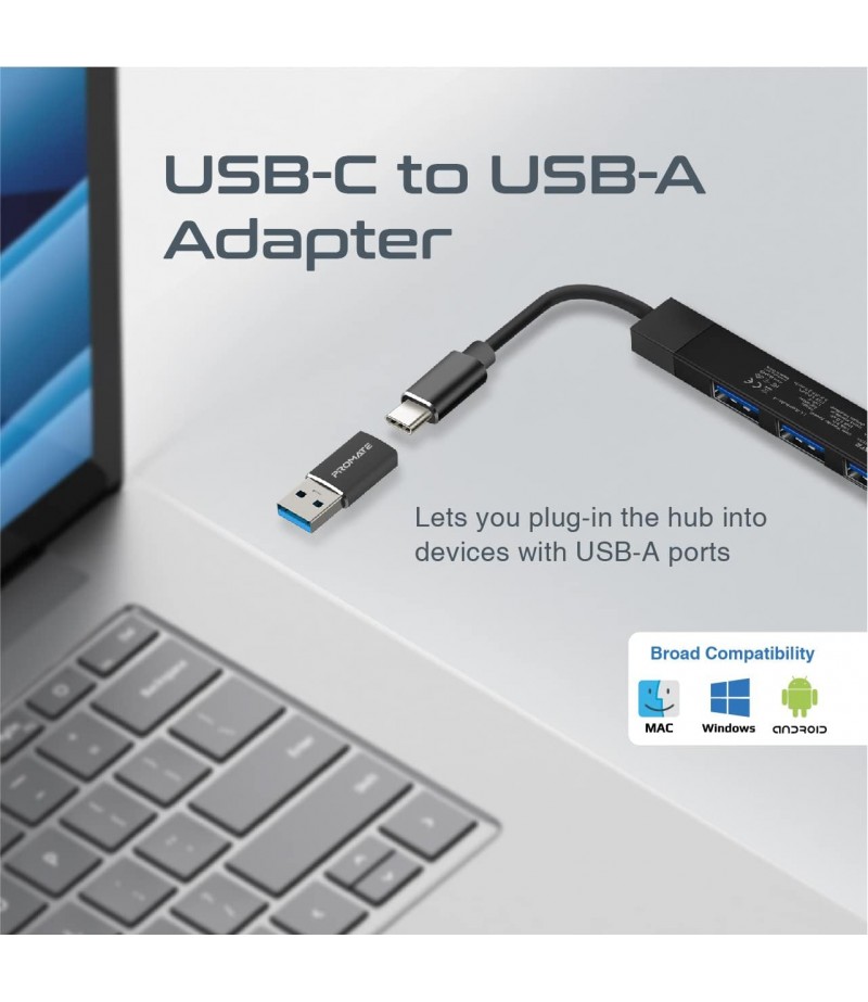 Promate Litehub-4 4-IN-1 Multiport USB C