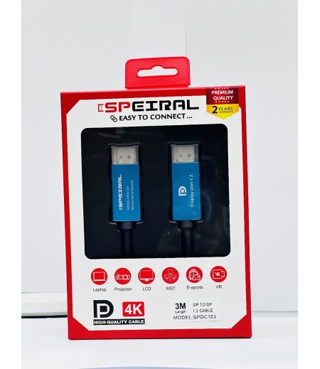 SPEIRAL DISPLAYPORT CABLE 3METER 1.2 4K 60 HZ SPDC123