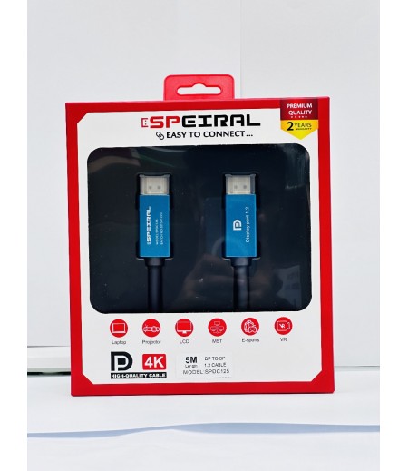 SPEIRAL DISPLAYPORT CABLE 5METER 1.2 4K 60 HZ  SPDC125