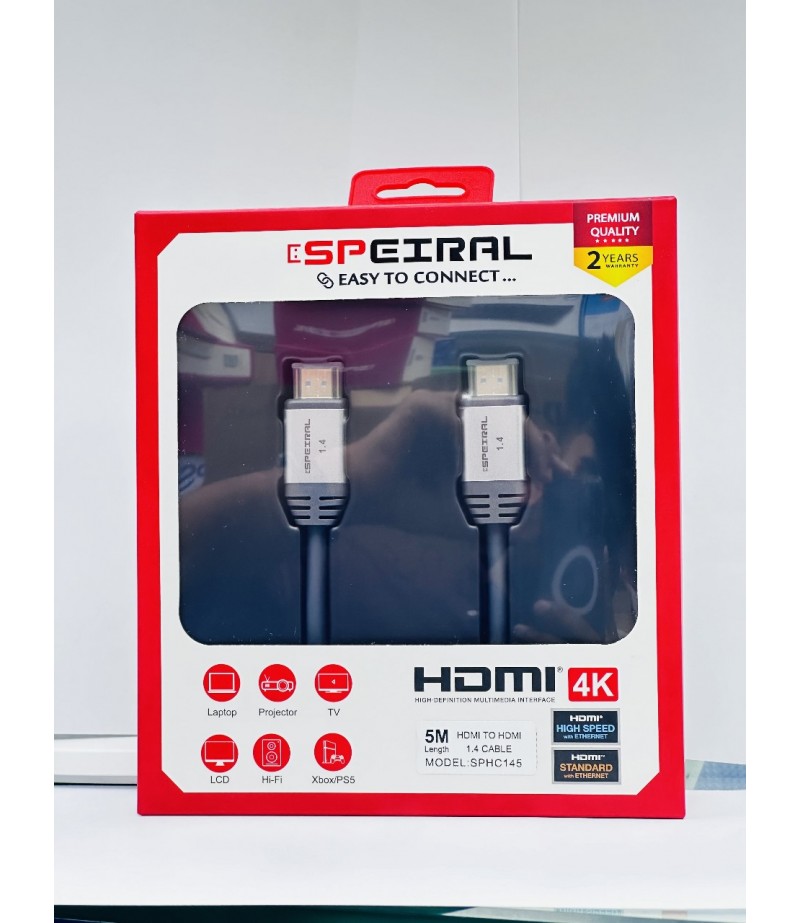 Speiral HDMI CABLE 1.4V 5 MTR 4K 30 Hz SPHC145