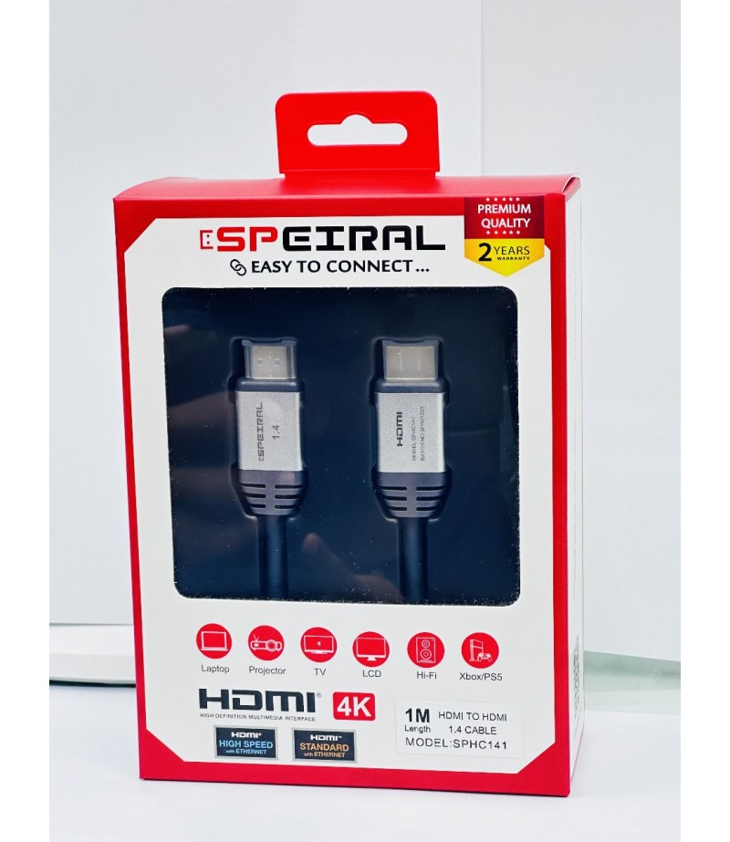 Speiral HDMI CABLE 1.4V 1 MTR 4K 30 Hz SPHC141