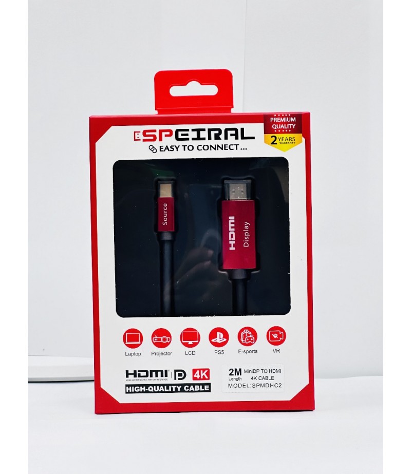 SPEIRAL MINI DP TO HDMI CABLE 4K 60 Hz  SPMDHC2