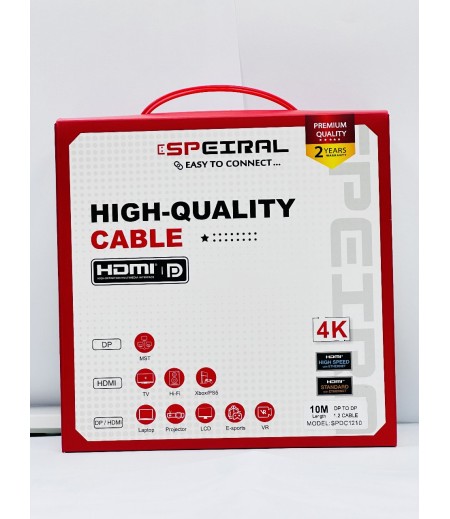 SPEIRAL DP TO DP 10METER 1.2 4K 60 Hz  SPDC1210