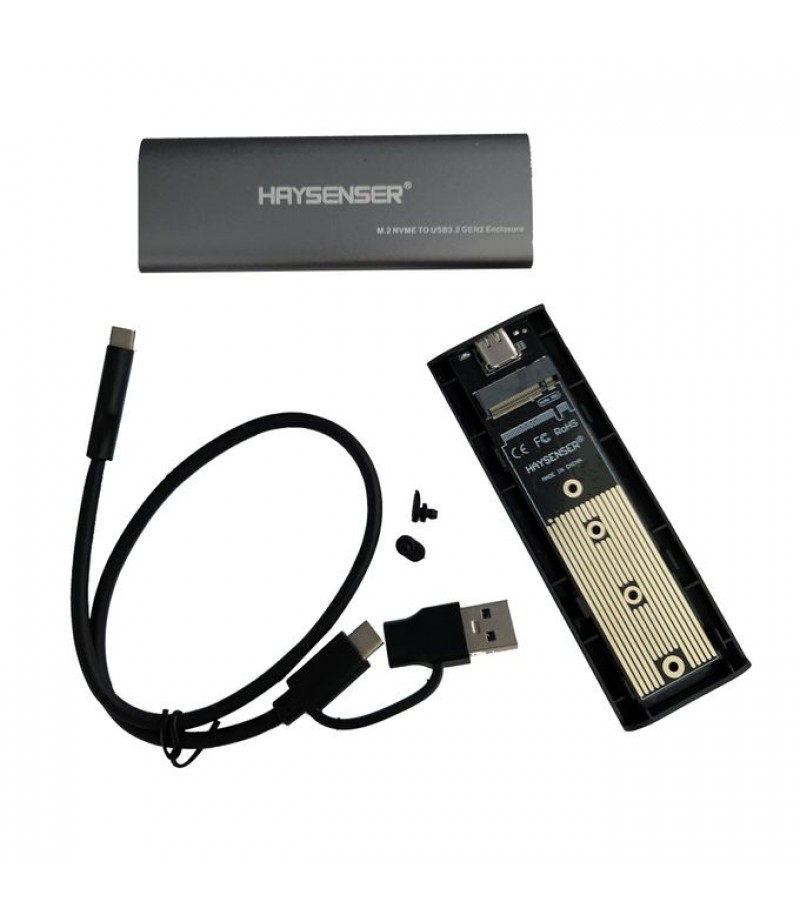 Haysenser M.2 Nvme & M.2 NGFF, M.2 SSD to USB3.1 Enclosure