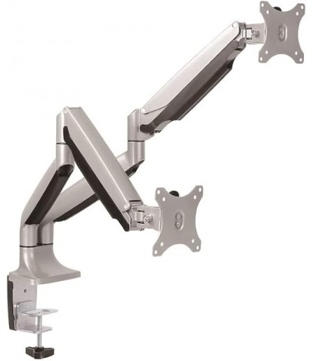 SKILL TECH SH100-C024 Dual Monitor Arm Stand Desk Mount Bracket with Height Adjustable Full Motion