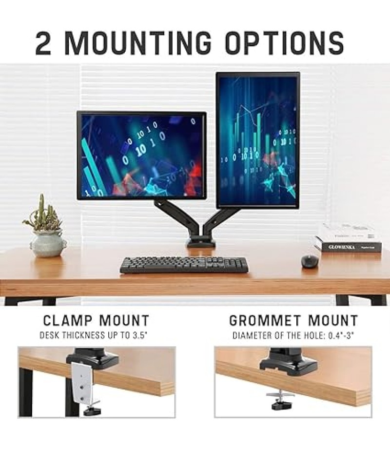 SKILL TECH-SH130 C024 Dual Monitor Thin Gas Spring Dual Monitor Arm