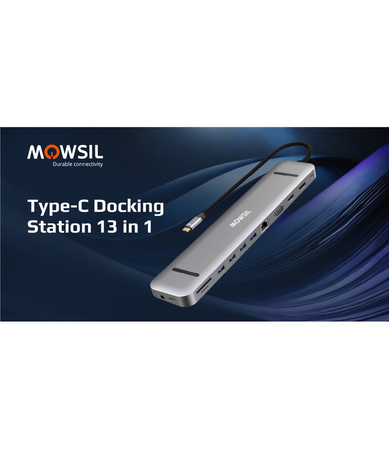 Mowsil USB-C Docking Station 13 in 1 Type-C