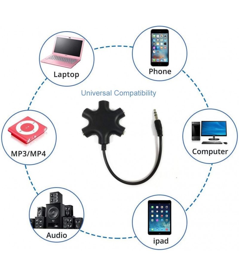 HAYSENSER AUDIO SPLITTER- 5 Ports for 3.5mm Devices