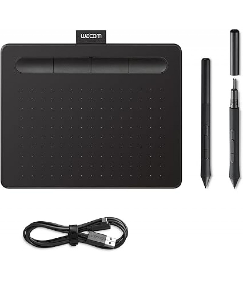 Wacom Intuos Small Black Graphic Tablet for Painting, Sketching and Photo Retouching – Ideal for Work from Home & Remote Learning | CTL-4100K-N