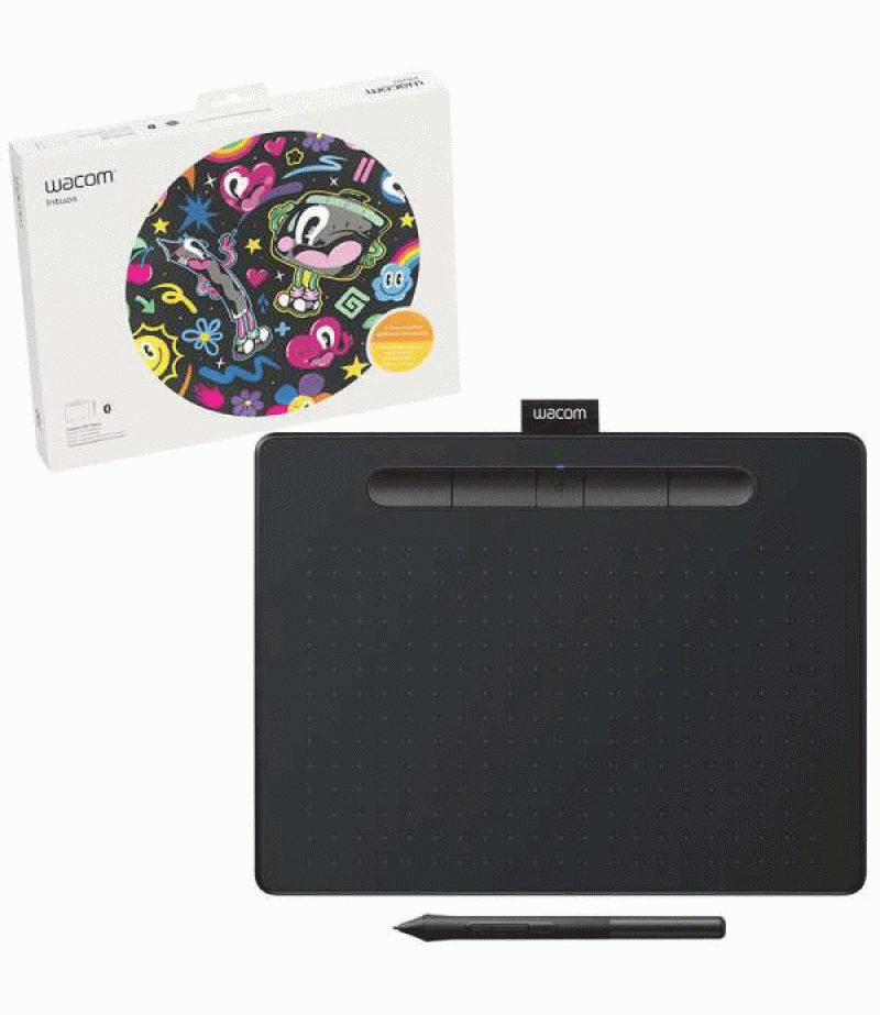 Wacom Intuos M Bluetooth Creative Pen Tablet – (Medium, Black) | CTL-6100WLK-N