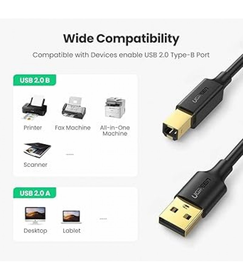 UGREEN 10351B USB 2.0 PRINTER CABLE 3M